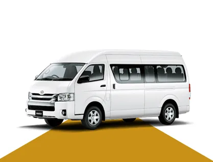 Toyota Hiace Grand Cabin for car rental lahore for large group tours and family trips.