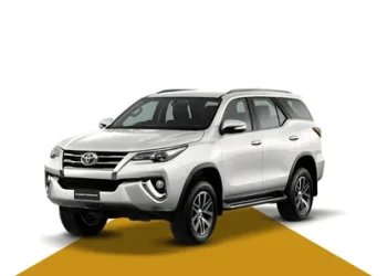 Toyota Fortuner for rent a car lahore perfect for family trips and off-road travel.